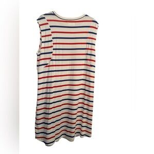 24/7 Comfort Apparel Striped Sleeveless Dress - Red, Blue, White